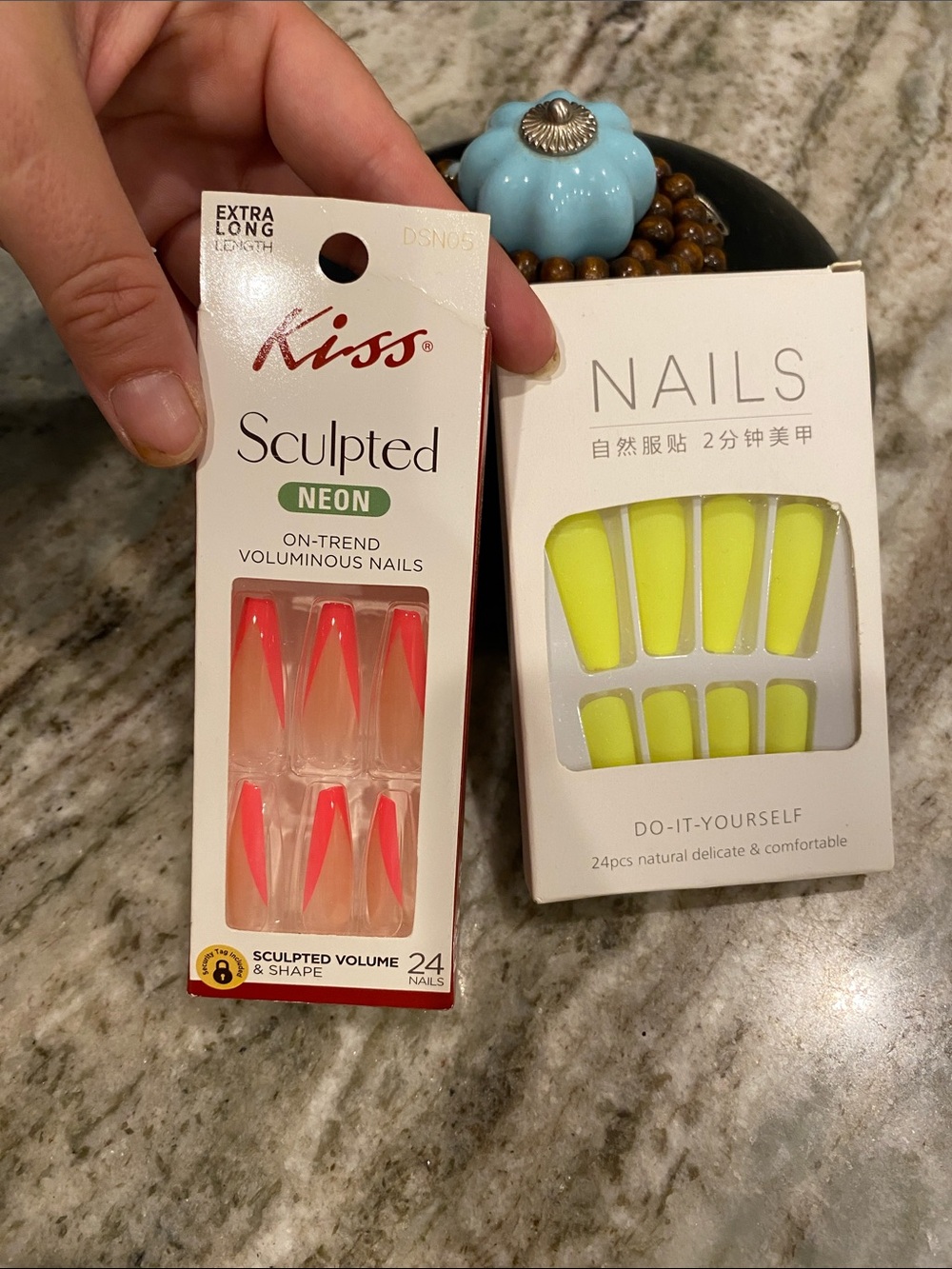 Kiss Neon Yellow Sculpted Stiletto Press-On Nails